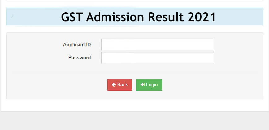 GST Admission Result 2021