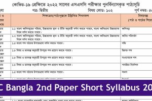 SSC Bangla 2nd Paper Short Syllabus 2022